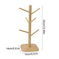 thumbnail image 2 of 6-Hook Wooden Mug Tree Stand - Ideal for Christmas & Decorations 2026 Coffee Bar Decor & Holiday Gatherings, Coffee Cup Holder & Kitchen Organizer, Countertop Mug Storage Rack for Cafés/Home, 2 of 7