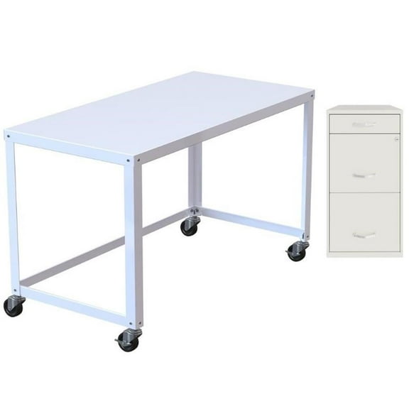 Home Square 2-Piece Set with Mobile Desk & 3 Drawer File Cabinet