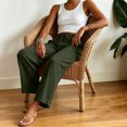 thumbnail image 5 of RFQWOVSR Women's Elastic Waist Drawstring Wide Leg Linen Pants with Pockets Loose Fit Casual Summer Trousers S, 5 of 5
