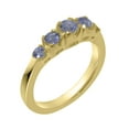 thumbnail image 1 of LBG British Made 9k Yellow Gold Natural Tanzanite Womens Anniversary Ring - 33 size options - Size 9, 1 of 6