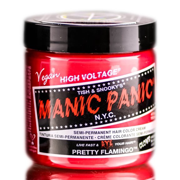 Color : Pretty Flamingo , Tish & Snooky's Manic Panic Semi-Permanent Hair Color Cream , Hair Scalp Head - Pack of 1 w/ SLEEKSHOP Teasing Comb