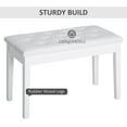 thumbnail image 6 of Favory Piano Bench, Duet Piano Chair with Faux Leather Padded Cushion and Wooden Frame, Button Tufted Keyboard Bench, White, 6 of 11