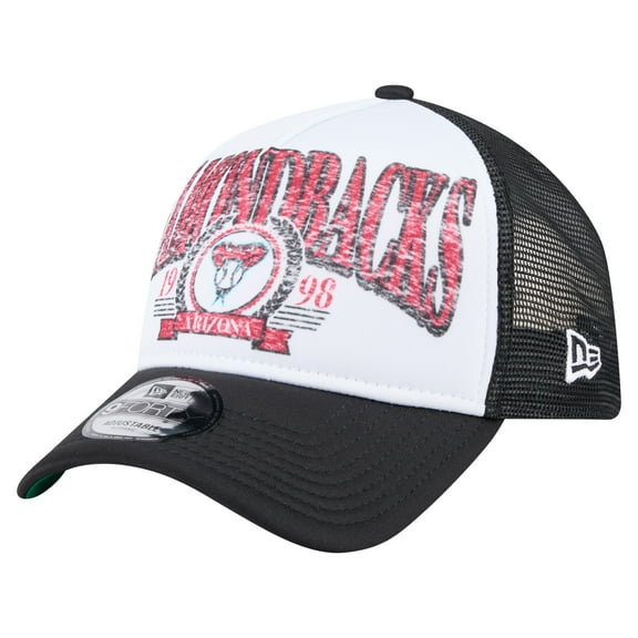 Men's New Era Black Arizona Diamondbacks Distressed 9FORTY A-Frame Adjustable Trucker Hat
