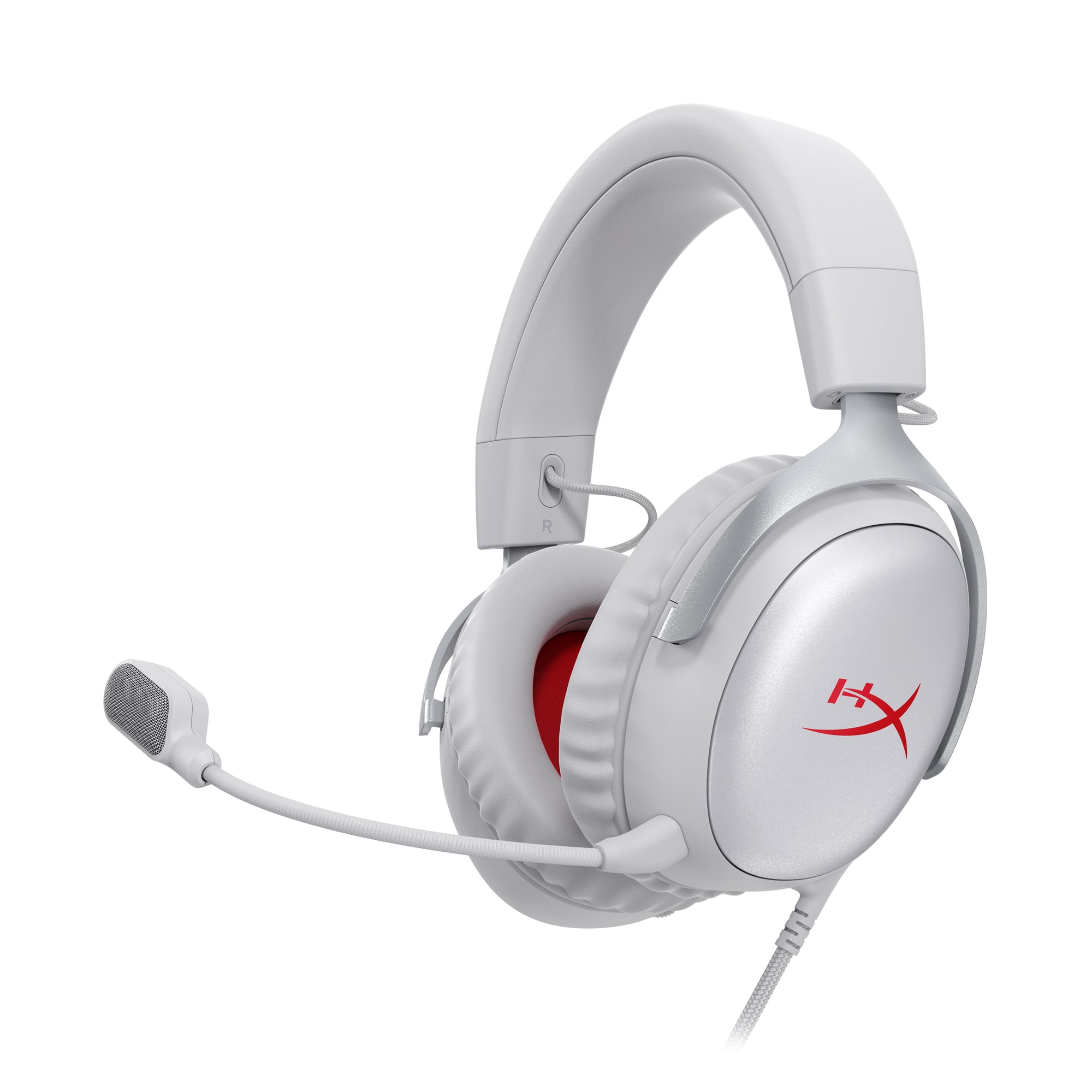 HyperX Cloud III – Wired Gaming Headset, PC, PS5, Xbox Series X|S, Angled 53mm Drivers, DTS Spatial Audio, Memory Foam, Durable Frame, Ultra-Clear 10mm Mic, USB-C, USB-A, 3.5mm – Gray/Red