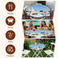 thumbnail image 7 of Blue Christmas Round Tablecloth, Fitted Table Cover with Elastic for 45"-54" Round Tables, Xmas Snowman Winter Snowflakes Forest Tree Table Cloth Outdoor Indoor Dinning Party Waterproof Tablecloths, 7 of 7