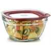 Rubbermaid Glass with Easy Find Lids, 11.5" Cup, Square, Red