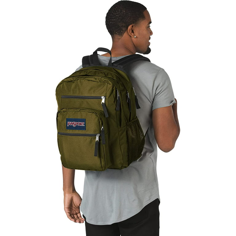 JanSport Big Student Backpack - Compartment(Army Or Travel, With Bookbag School, Laptop Green) Work 15-Inch