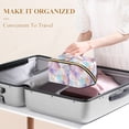 thumbnail image 3 of FORMRS Makeup Bag Travel Cosmetic Organizer for Women Fold Flat Zipper Pouch with Handle, Watercolor Marble Pattern, 3 of 8
