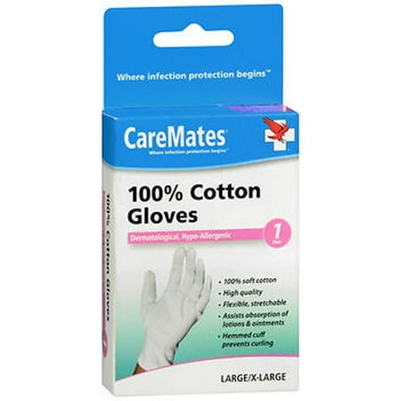 Caremates Cotton Gloves - LG/XL, 6 Pair
