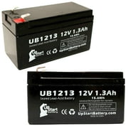 2x Pack - Optima Batteries SLA1005 Battery Replacement - UB1213 Universal Sealed Lead Acid Battery (12V, 1.3Ah, 1300mAh, F1 Terminal, AGM, SLA) - Includes 4 F1 to F2 Terminal Adapters