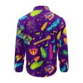 thumbnail image 5 of Dovford Men's Mardi Gras Novelty Button Down Long Sleeve Shirt, S-2XL, 5 of 5
