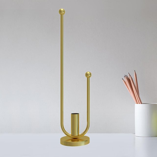 candeliere metal moderno candeliere de hierro Soporte de candeliere para Escritorio Comedor Luz de de Adorno dorado Colco Porta vela