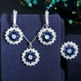 thumbnail image 7 of Fashion Multicolor CZ Round Sun Flower Pendent Necklace Earring Ring Jewelry Set, 7 of 7