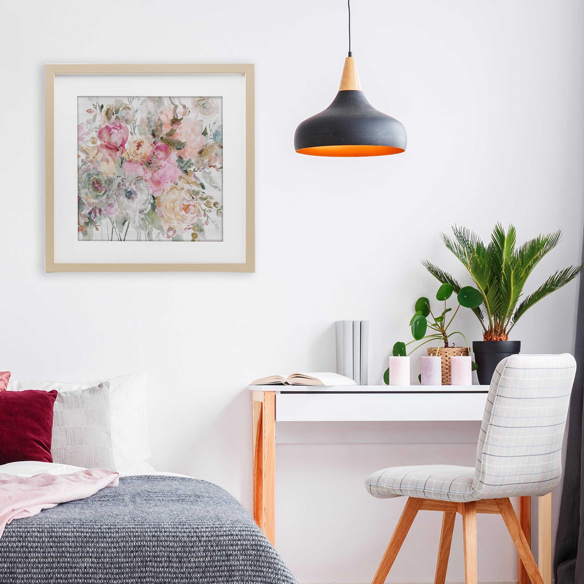Stupell Industries Romantic Pastel Petals Birch Framed Print Under Glass, design by Carol Robinson