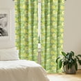 thumbnail image 3 of Ambesonne Floral 4-Panel Curtains, Doodle Daisy Branches, 56"x63", Apple Green Yellow Black, 3 of 4