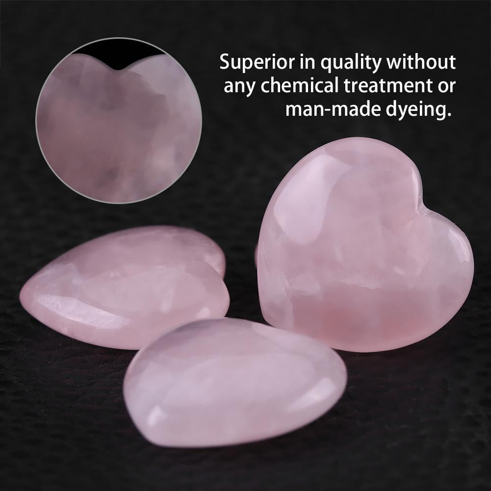 Natural Rose Quartz Crystal Carved Puffy Love Heart Shaped Stone Xmas Gift #Z5H 
