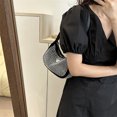 thumbnail image 2 of Bolso para axilas para mujer, bolso de hombro de PU con diamantes, bolso de mano brillante a la moda (plata), 2 of 4