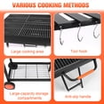thumbnail image 3 of Qiyester BBQ Charcoal Grill Extra Large Barbecue Grills with Wheels Foldable Side Shelf for Picnic Camping Patio Backyard Cooking, 3 of 10