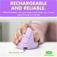 thumbnail image 6 of X9 Performance Wireless Vertical Ergonomic Mouse - (BT + 2.4Ghz) - Click in Comfort - Up to 4000 DPI, 6 Button, Rechargeable - Bluetooth Ergonomic Vertical Mouse Wireless - For Mac and PC - Purple, 6 of 8