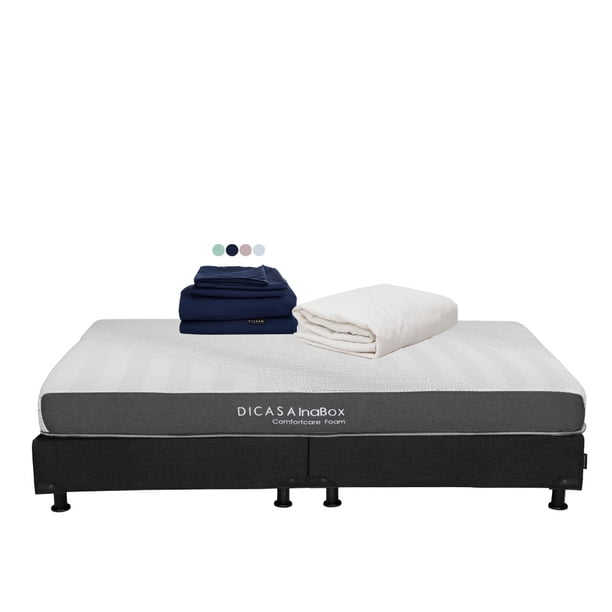Colchón King Size Dicasa Inabox Sábanas Softy Protector de Colchón