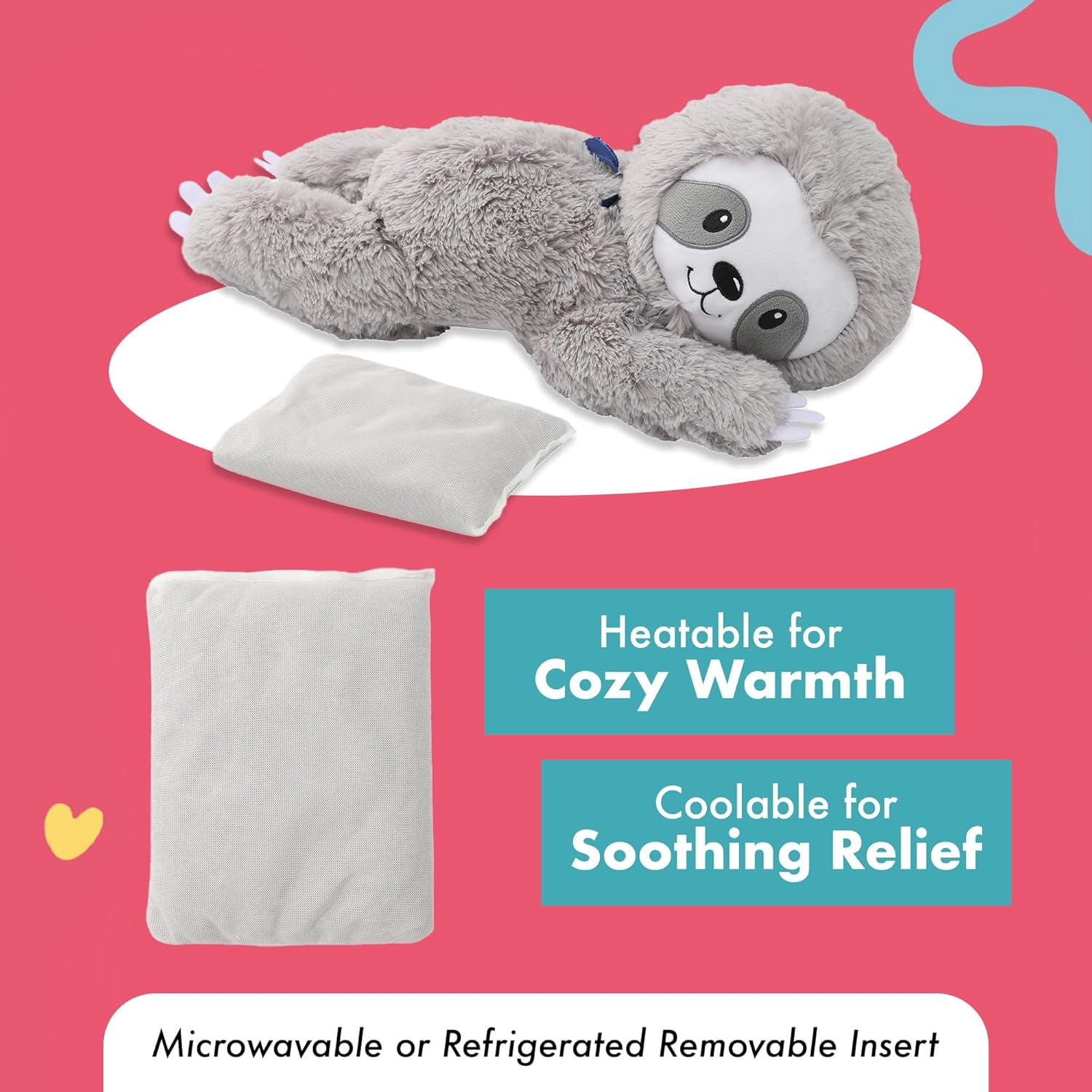 Lilly’s Love Weighted Animal Sloth- Heatable Warmie Plush & Coolable Plush , Lavender Scented Comfort Toy for Relaxation