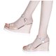 thumbnail image 4 of Zapatos de mujer de verano Boca de pescado Tacón de cuña medio Sandalias de mujer con hebilla de metal Wmkox8yii  nm9531, 4 of 5