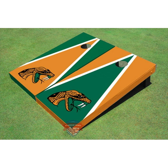 Florida Agricultural & Mechanical University Alternating Triangle Custom Cornhole Board