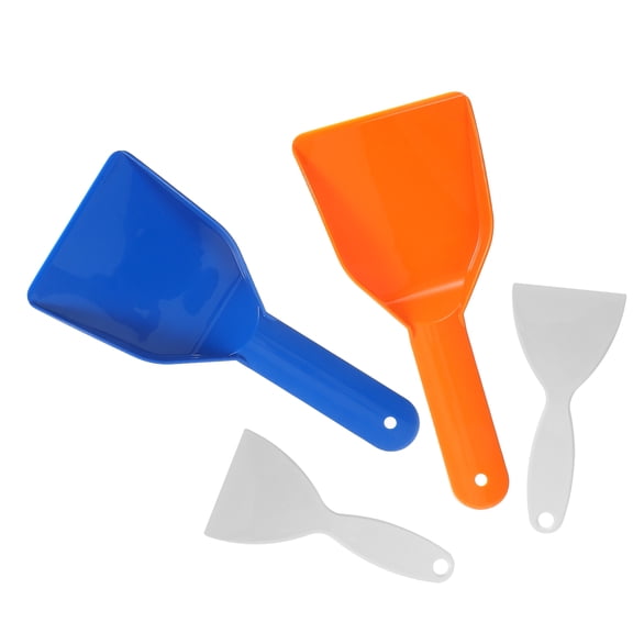 WEAVILUX 4-Pack Plastic Ice Scraper Set for Refrigerator and Freezer Frost Removal Defrosting Tool Handheld