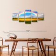 thumbnail image 3 of Elephant Stock Rainbow Bridge Wall Art - Horizontal Multi Panel Canvas - 5 Pieceliving Room Wall Decor - Photography Nature Multi Panel - Green And Orange Decor - 74" x 34", 3 of 8