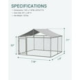 thumbnail image 7 of Mulinsonfly Heavy-Duty Outdoor Dog Kennel 118" x 118" x 71" with Lockable Door & Waterproof Roof for Yard & Farm, 7 of 7