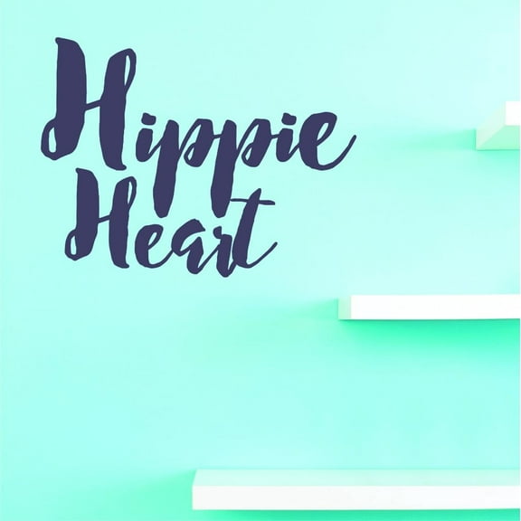 Custom Decals Hippie Heart Wall Art Size: 12 X 30 Inches Color: As Seen