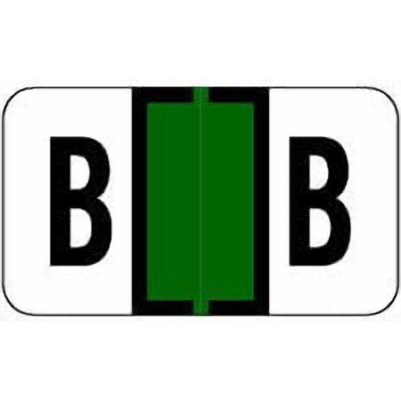 Doctor Stuff - File Folder Labels, Alphabet Letter B, Jeter 7100 - JTAM Series Compatible Alpha Stickers, Dark Green, 15/16" x 1-5/8", 225 Labels per Package