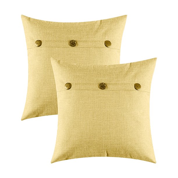 Cottage Hold Funda de almohada con tres hebillas, estilo vintage, con ribete de lino de imitación, para sofás cama y sillas, 18 x 18 pulgadas/45 x 45 cm, paquete de 2