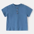 thumbnail image 2 of Akiihool T-Shirts Unis pour Garçons T-Shirts à Manches Courtes pour Garçons T-Shirts d'Été pour Enfants à Col Rond T-Shirts Décontractés Basiques en Coton Hauts Unis (Bleu, 6-7 Ans), 2 of 4
