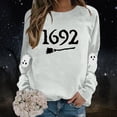 thumbnail image 2 of Halloween Sweatshirt for Women Hoodless Sweatshirt for Comfort and Casual Fall Winter Style Wardrobe for Stylish Daily Wear Light Gray L, 2 of 5
