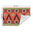 thumbnail image 3 of YFYANG Washable Heat-Resistant Placemats, 70% PVC/30% Polyester, Vintage Red Decorative Stripes Kitchen Table Mat, 12" x 18" 4 Pcs, 3 of 6