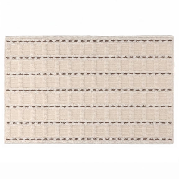 REGALWOVEN Geometric Door Mat Indoor Outdoor Waterproof Welcome Mat for Front Door, Non-Slip Entryway Rug, Washable Floor Mat White 32" x 20"