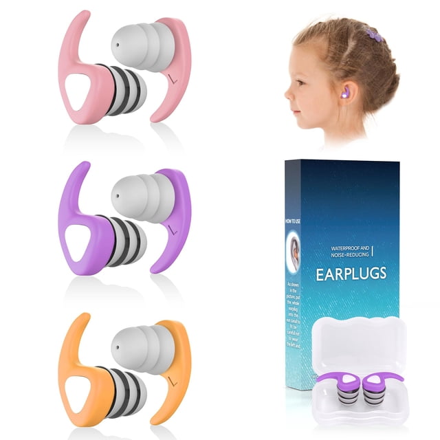 Tapones de natación QQJOYCCI de silicona impermeables para niños de 4 a 12 años