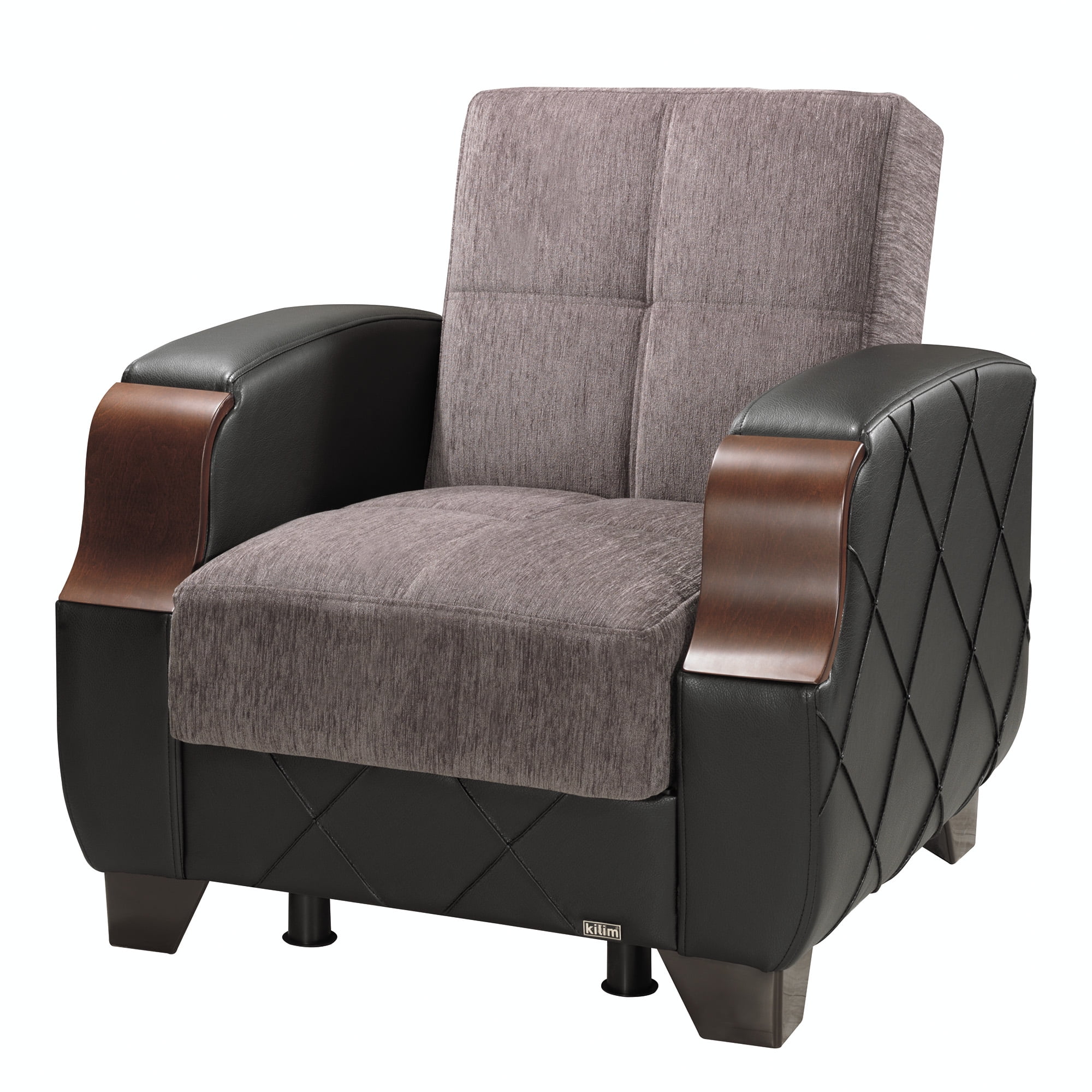 Molina Fabric Upholstery Convertible Arm Chair with Storage
