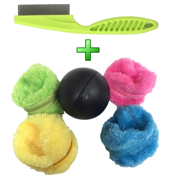 Automatic Rolling Ball Electric Cleaner Mini Sweeping Robot Ball Toys with 4 Fur Covers + Brush