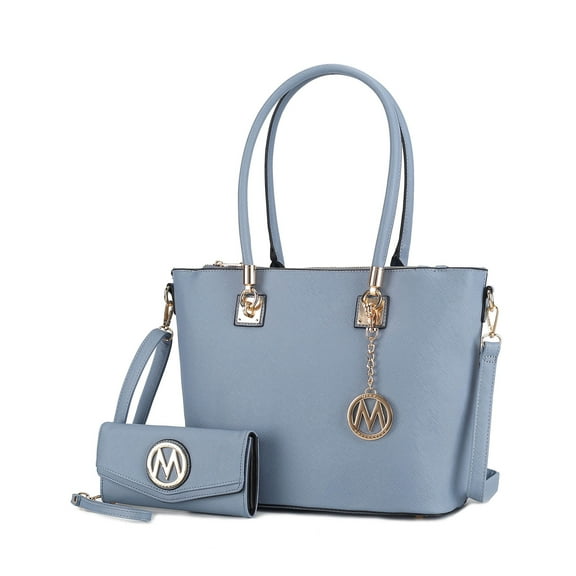 MKF Collection Vanessa Women's Tote Bag with Wristlet Wallet, Solid Vegan Leather Handbag Purse Set by Mia K