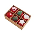 thumbnail image 1 of Adornos de Bolas de Navidad perfecl 6 Piezas fieltro rojo, 1 of 8