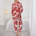 thumbnail image 5 of Kll Hearts Print Women'S Long Sleeve Pajamas With Pants Sleepwear Loungewear 2 Set-Large, 5 of 9