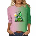 thumbnail image 2 of Meichang Hauts pour Femmes Manches 3/4 T-Shirts de la Saint-Patrick Col Rond T-Shirts Graphiques Verts Décontractés de Printemps, 2 of 5