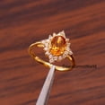 thumbnail image 2 of Citrine Engagement Ring,Promise Oval Cut Ring,November Birthstone Silver Gold Wedding Gift, 2 of 4