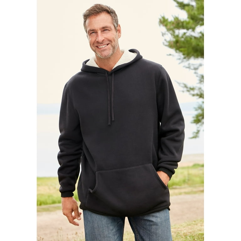 Kingsize Men's Big & Tall Sherpa-Lined Thermal Waffle Pullover