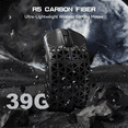 thumbnail image 2 of ATTACK SHARK R5 Ultra Carbon Fiber 8000Hz Wireless Gaming Mouse, 39g SUPERLIGHT, 42000DPI, PAW3950MAX Sensor, Nordic 52840 Chip, Bluetooth/2.4G/USB-C Wired Mice, for PC/Mac, Black, 2 of 9