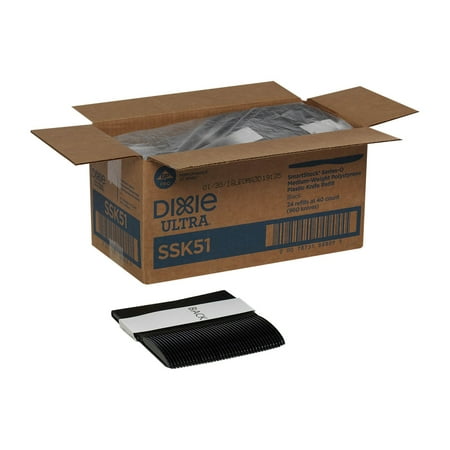 Dixie® Ultra SmartStock by GP PRO Series-O Plastic Utensil Refills, Knives, Black, 40 Knives Per Refill, Case Of 24 Refills