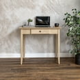 thumbnail image 2 of Camaflexi Shaker Style Writing Desk, Solid Wood Desk with One Drawer, Light Oak Finish, 2 of 8