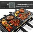 thumbnail image 2 of Gril de Table à Raclette, Gril Électrique d'Intérieur CUSIMAX, Gril BBQ Coréen Portable avec Plaque Antiadhésive Réversible 2 en 1 et Pierre de Gril Naturelle, Gril de Fête Électrique 1500 W, 8 Plaques à Raclette et Spatules en Bois, 2 of 7